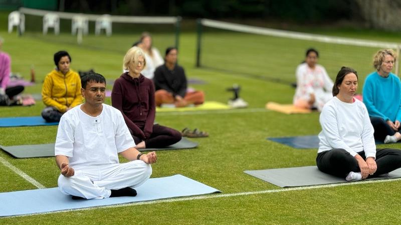 Celebrated International Day Of Yoga at Grange Cricket Club, Edinburgh